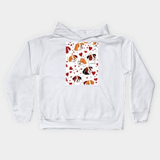 Valentines day gift ideas, valentines day gifts dogs and hearts pattern gift ideas Kids Hoodie